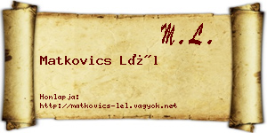 Matkovics Lél névjegykártya